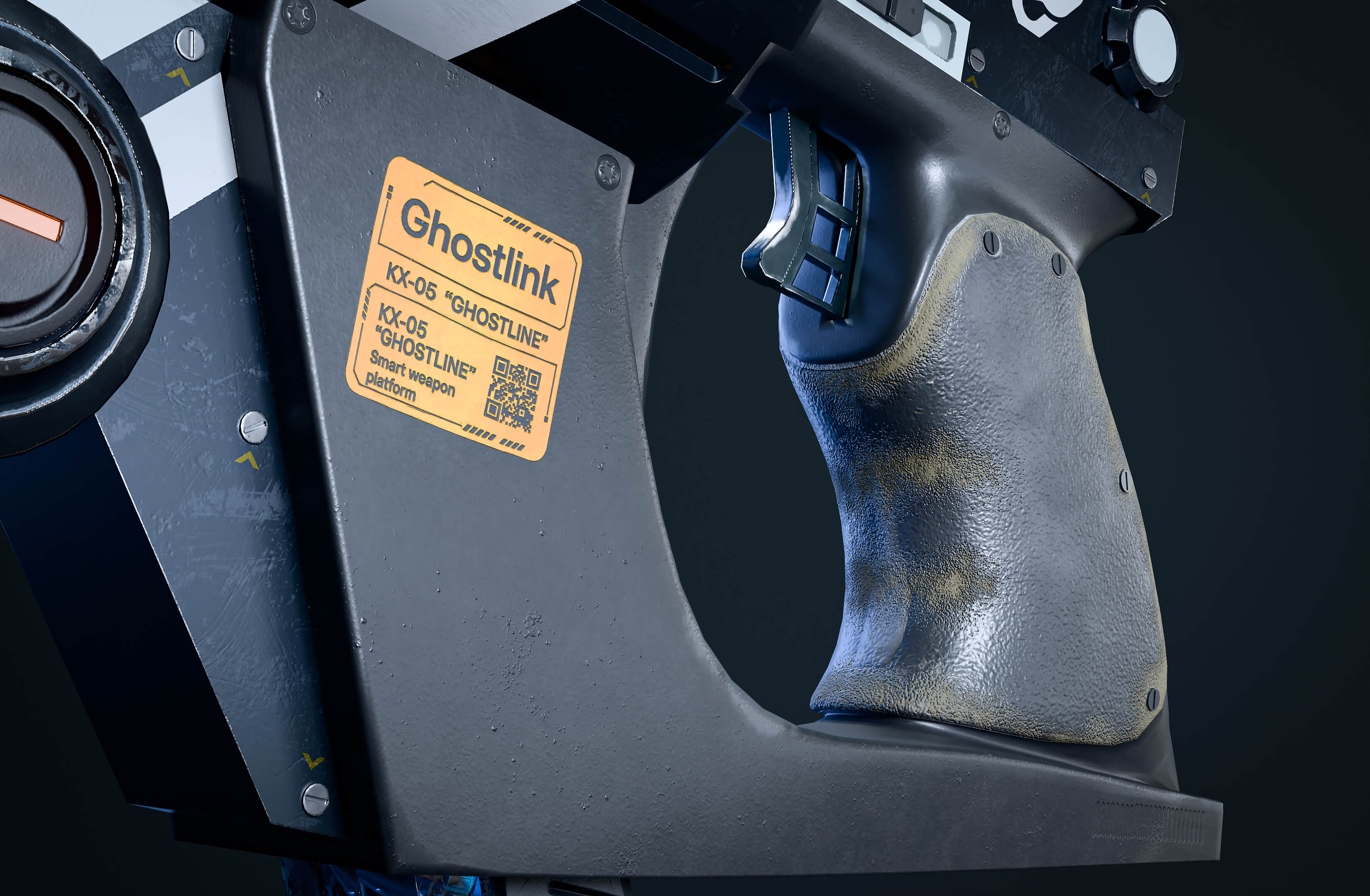 Ghostlink Sci-Fi Handgun 3D Render, Digital Artwork by BTGFX3D