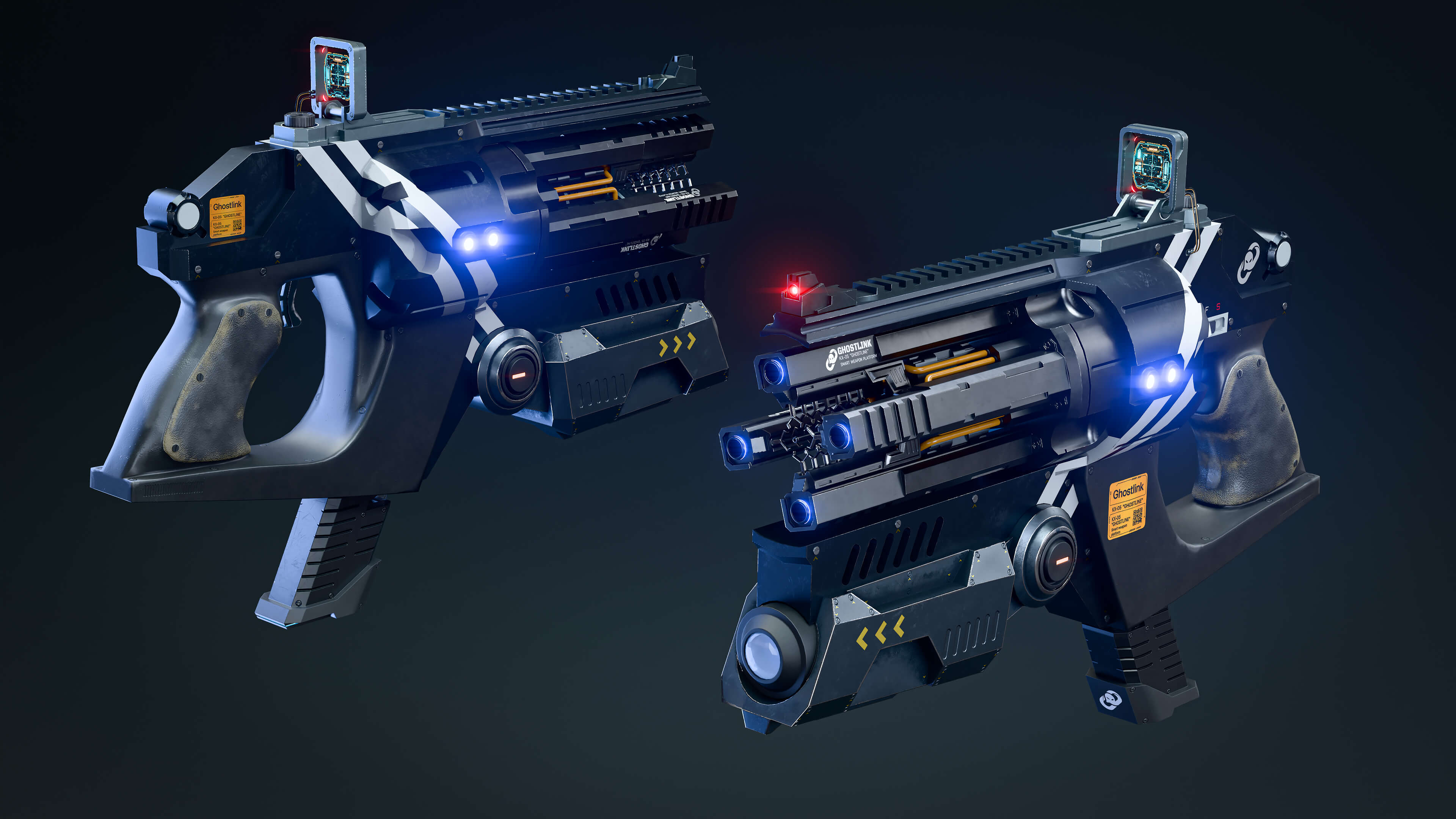 Sci-Fi Gun &ndash Game-Ready Futuristic Pistol 3D Model 3D Model