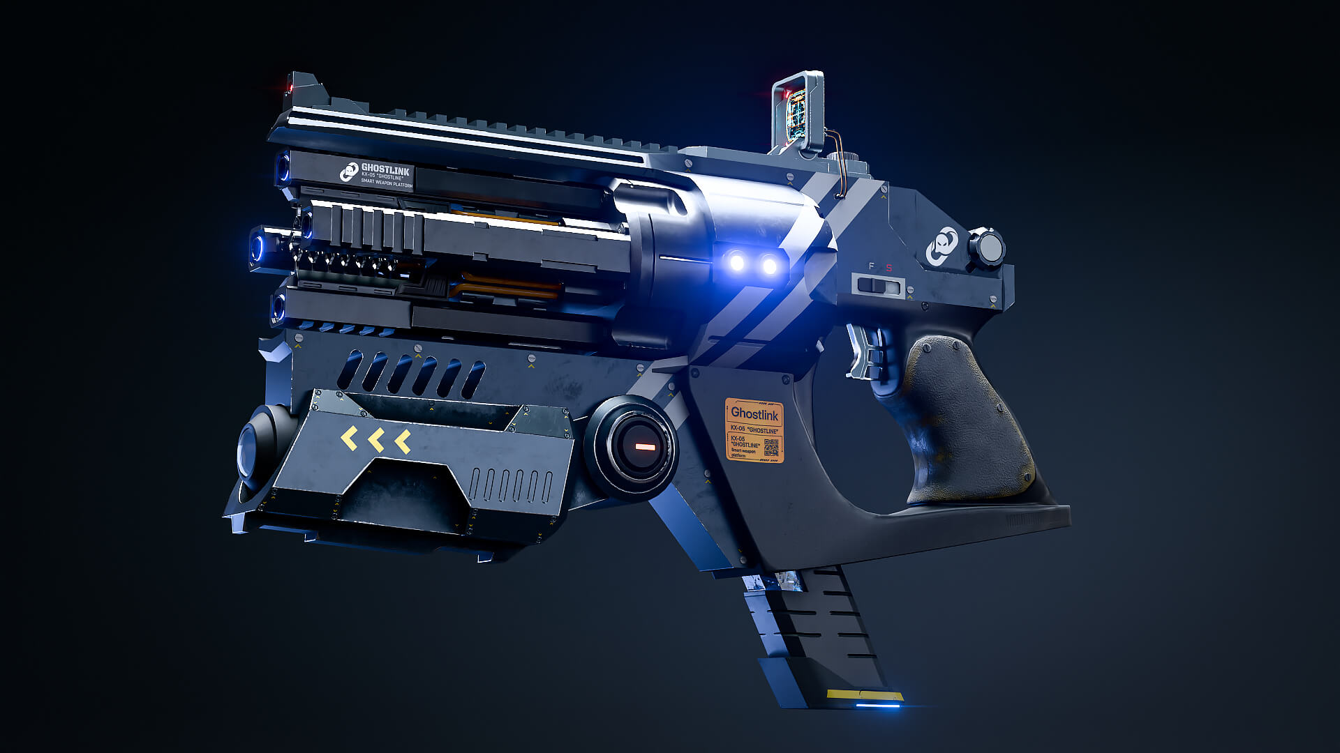 Sci-Fi Gun &ndash Game-Ready Futuristic Pistol 3D Model 3D Model