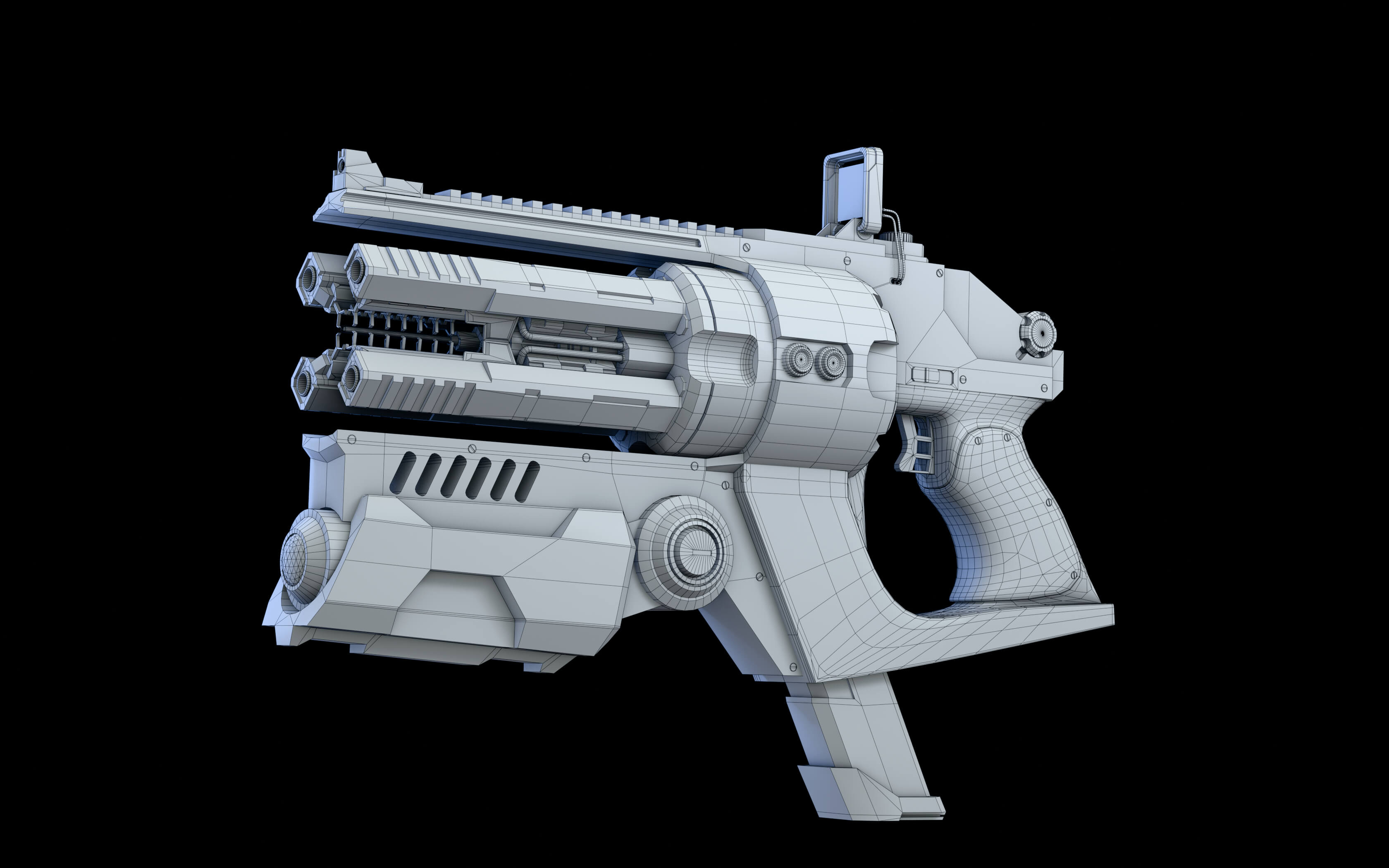 Sci-Fi Gun &ndash Game-Ready Futuristic Pistol 3D Model 3D Model