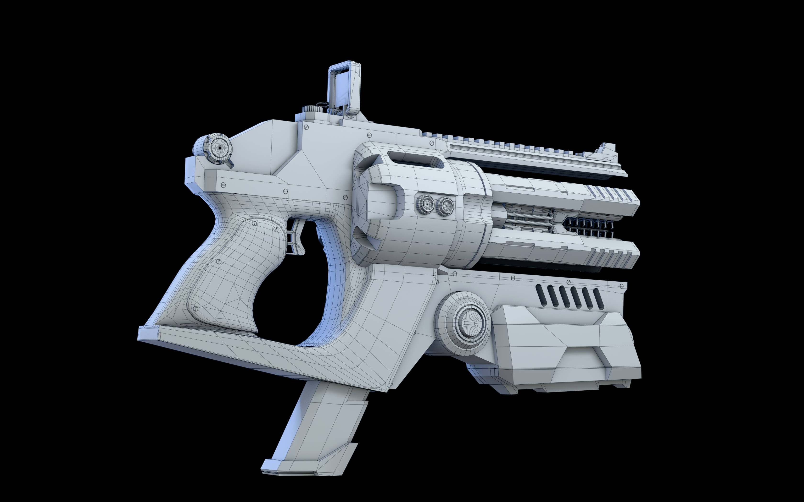 Sci-Fi Gun &ndash Game-Ready Futuristic Pistol 3D Model 3D Model