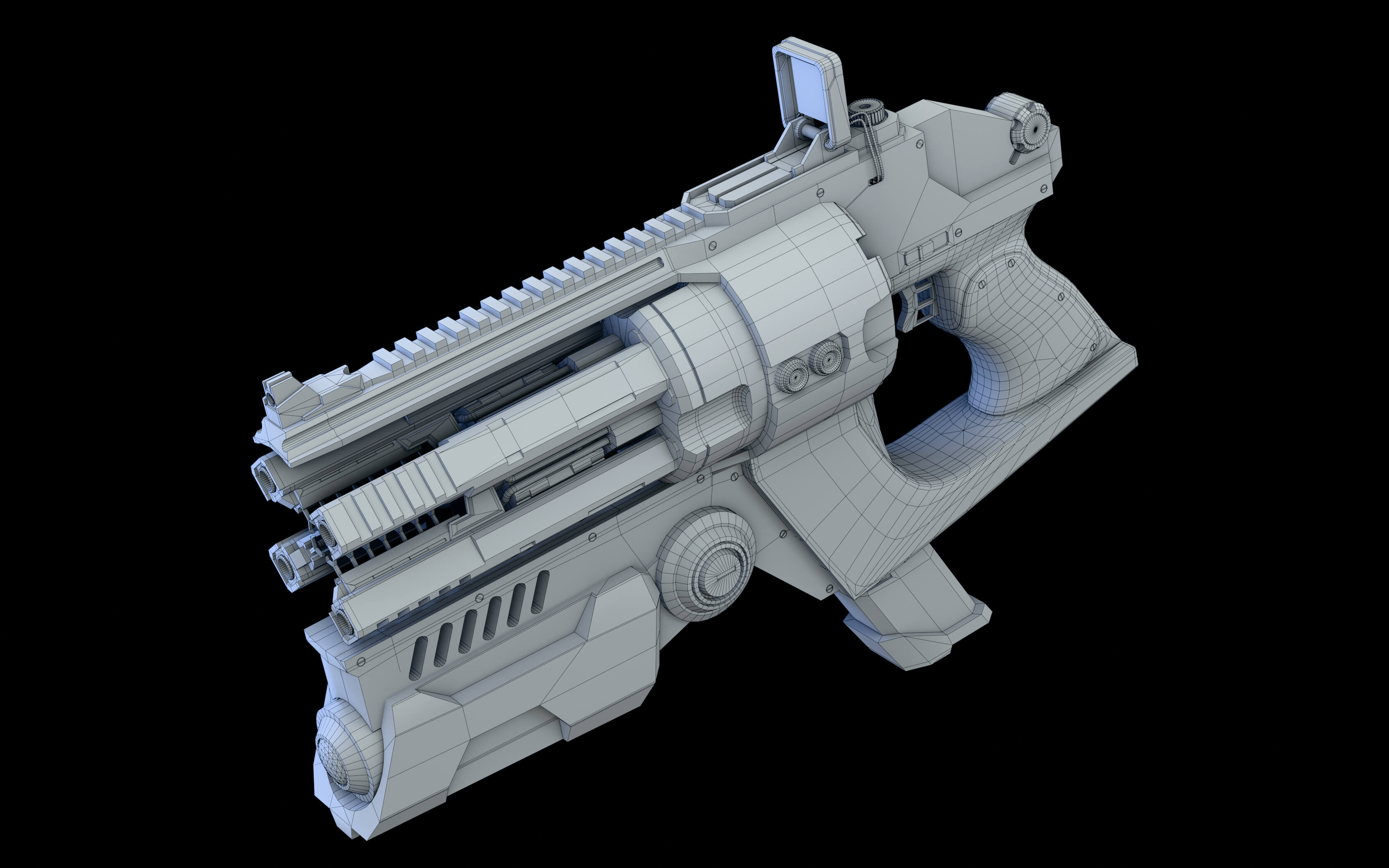 Sci-Fi Gun &ndash Game-Ready Futuristic Pistol 3D Model 3D Model