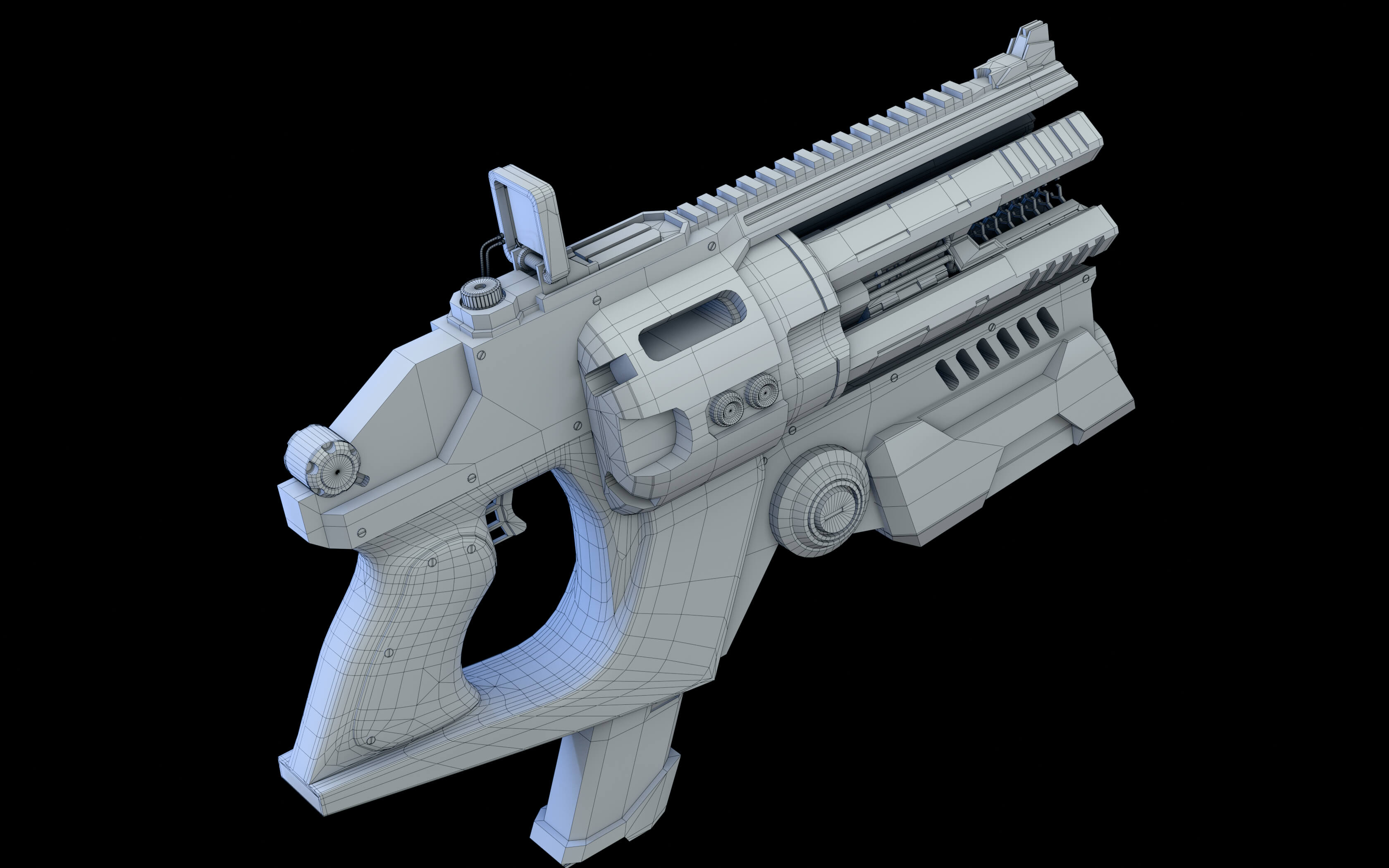Sci-Fi Gun &ndash Game-Ready Futuristic Pistol 3D Model 3D Model