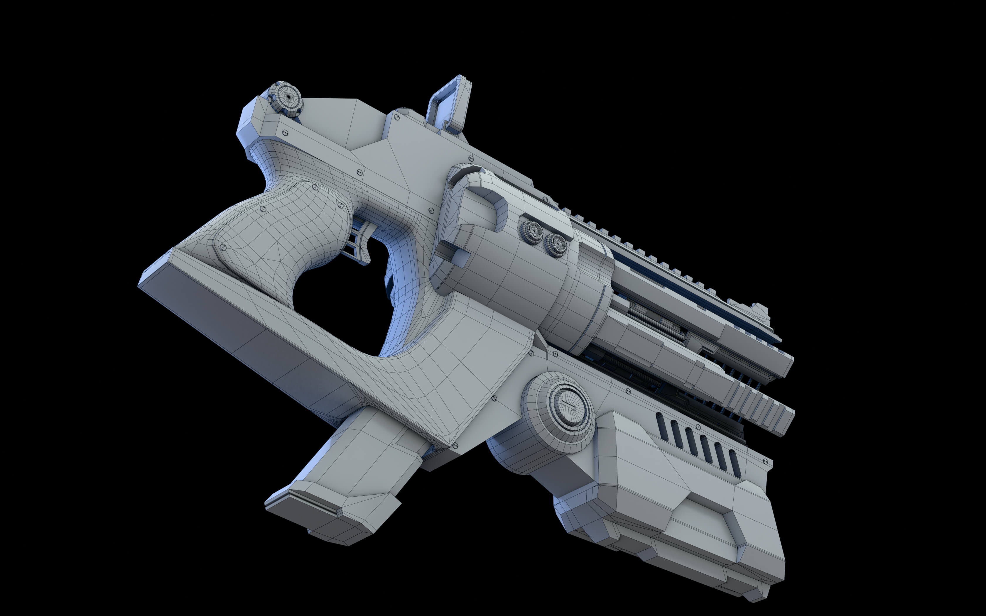 Sci-Fi Gun &ndash Game-Ready Futuristic Pistol 3D Model 3D Model