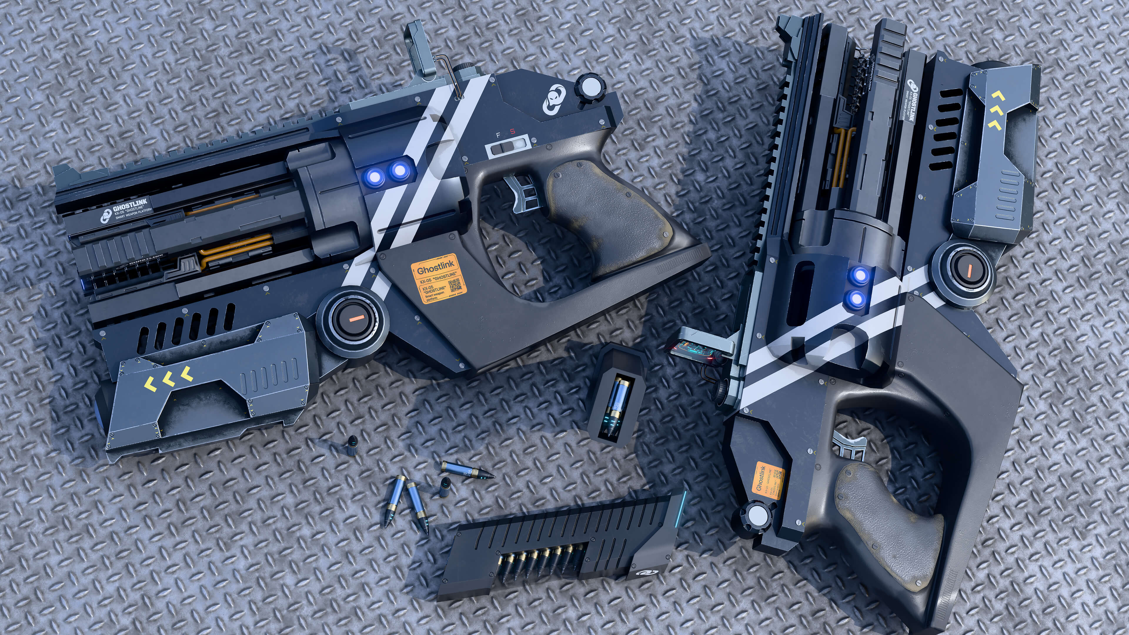Sci-Fi Gun &ndash Game-Ready Futuristic Pistol 3D Model 3D Model