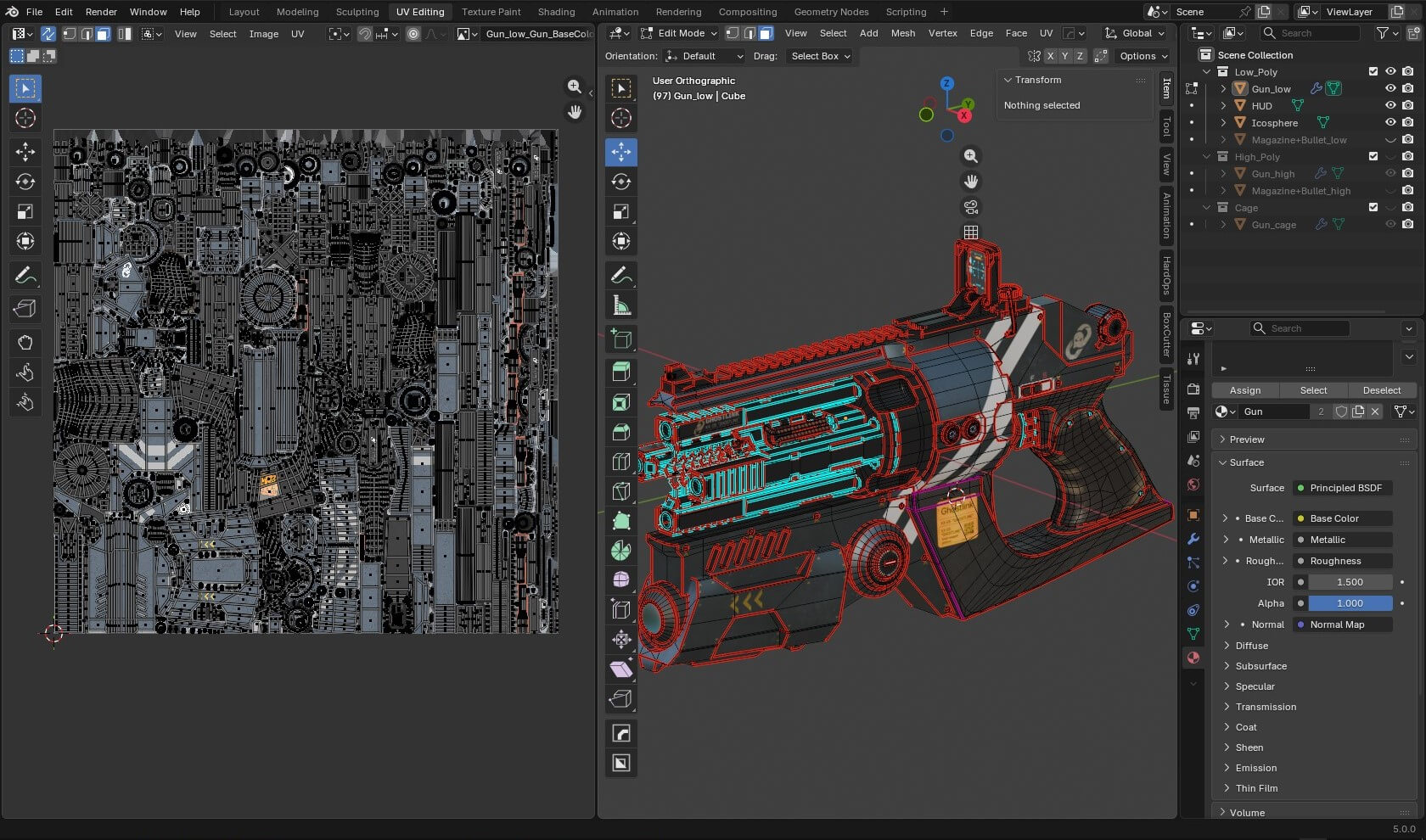 Sci-Fi Gun &ndash Game-Ready Futuristic Pistol 3D Model 3D Model