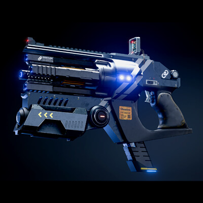 Sci-Fi Gun &ndash; Game-Ready Futuristic Pistol 3D Model