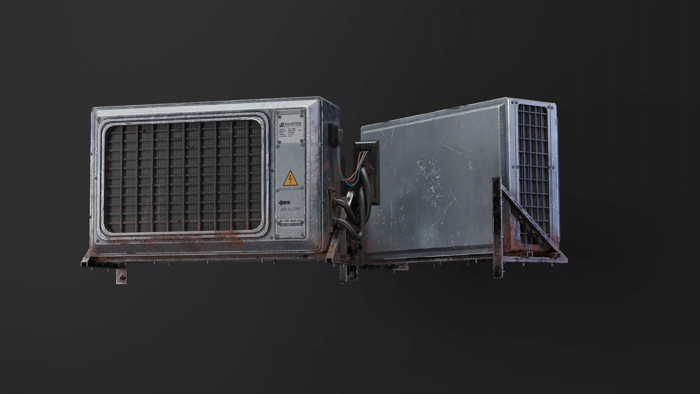 Air Conditioner Wall Mounted Pack - 7 Pieces 3D Model