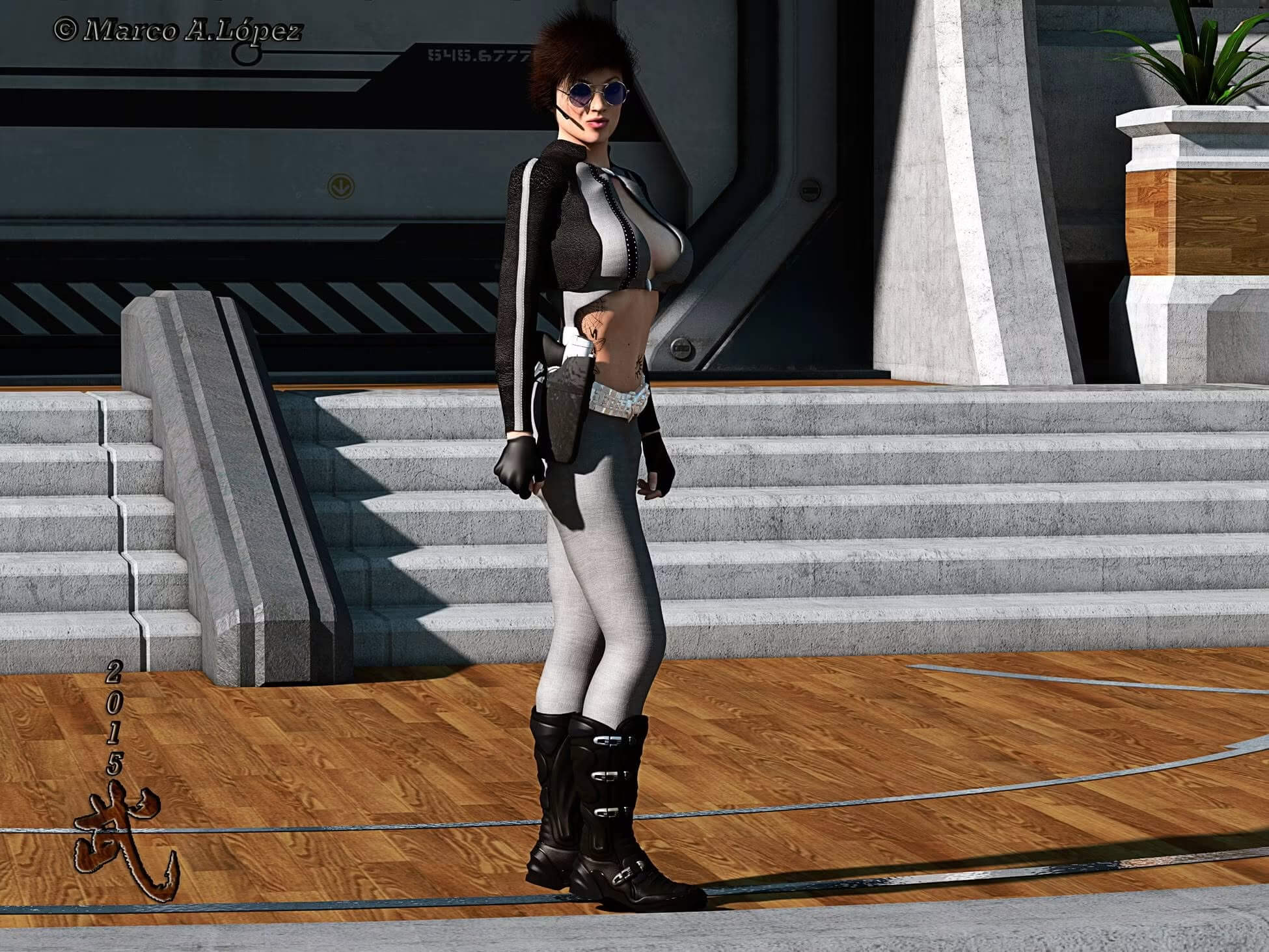Esther Scar V4 Science Fiction II 3D Render, Digital Artwork by bu_es