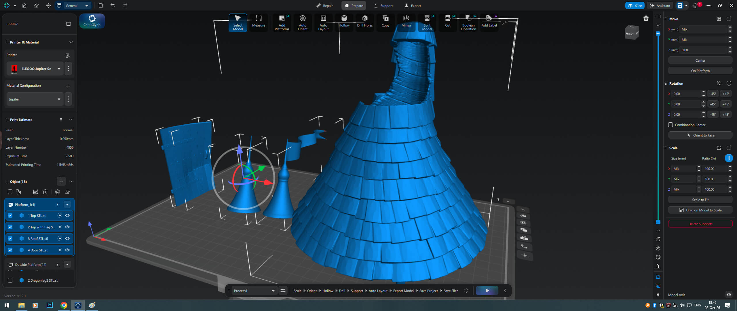 Dragon Skeleton Dice Tower 3D Model