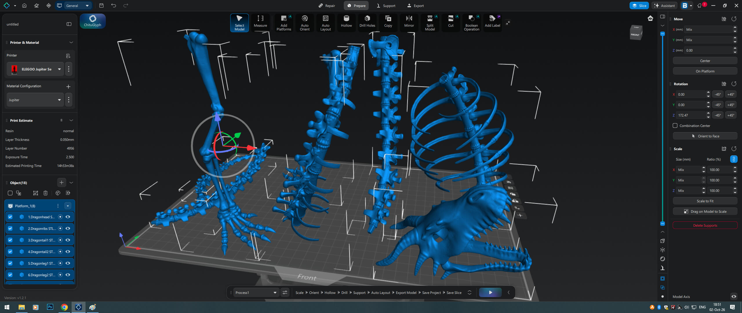 Dragon Skeleton Dice Tower 3D Model
