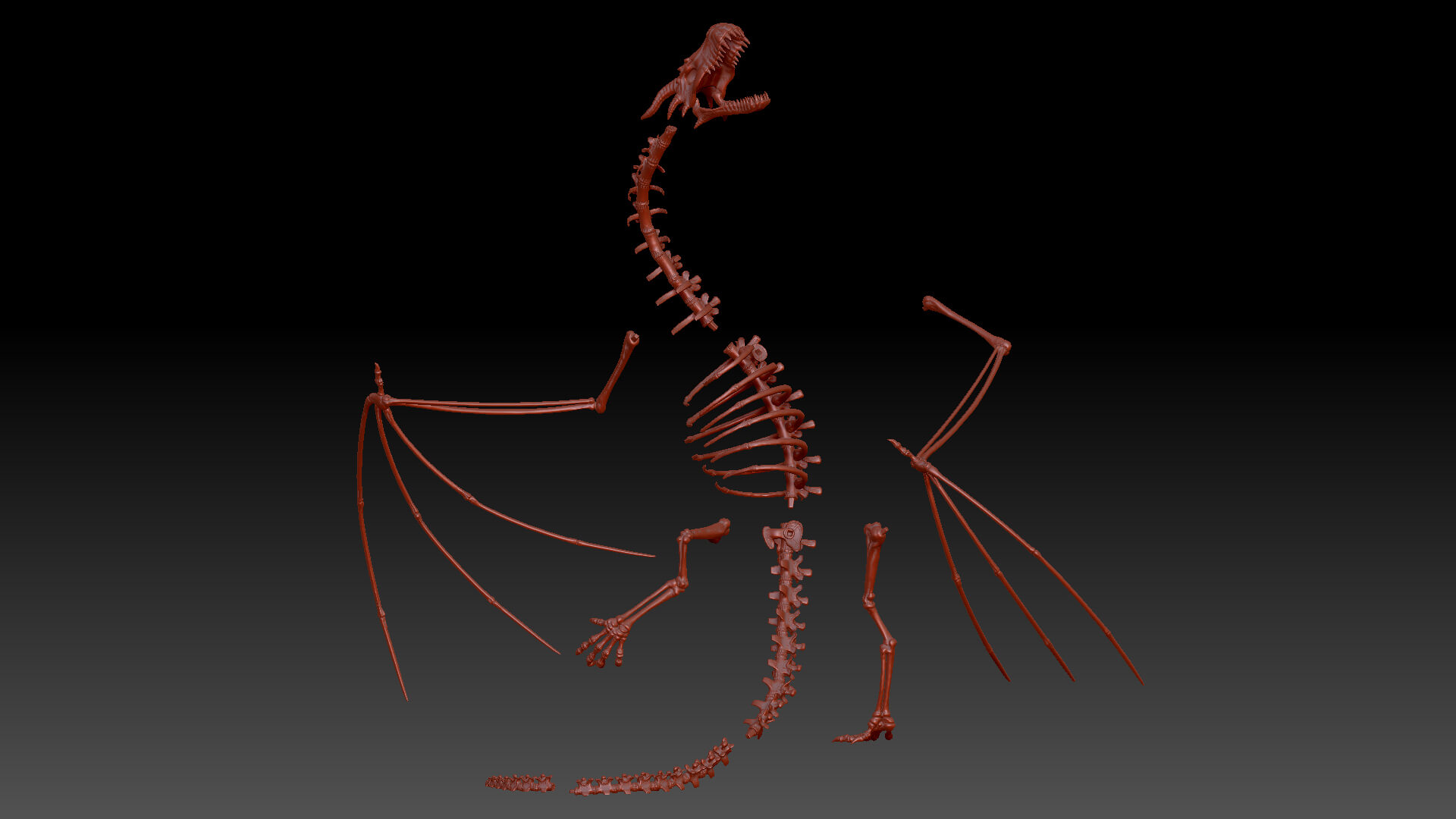 Dragon Skeleton Dice Tower 3D Model