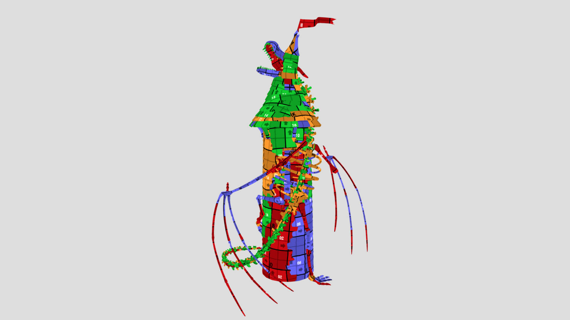 Dragon Skeleton Watch Tower 3D Model