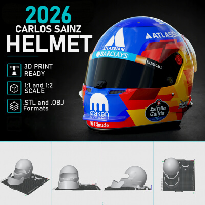 F1 Carlos Sainz 2026 Helmet 3D Print 3D Model