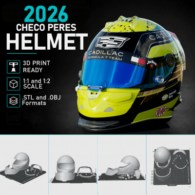 F1 Checo Perez 2026 Helmet 3D Print