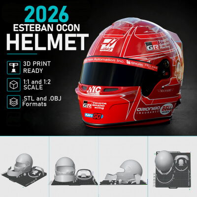F1 Esteban Ocon 2026 Helmet 3D Print
