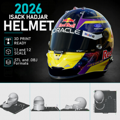 F1 Isack Hadjar 2026 Helmet 3D Print