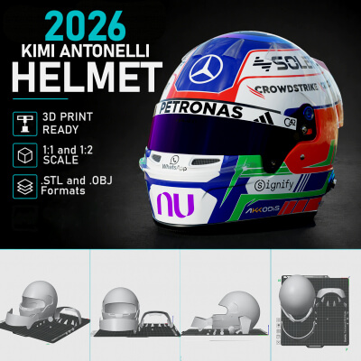 F1 Kimi Antonelli 2026 Helmet 3D Print