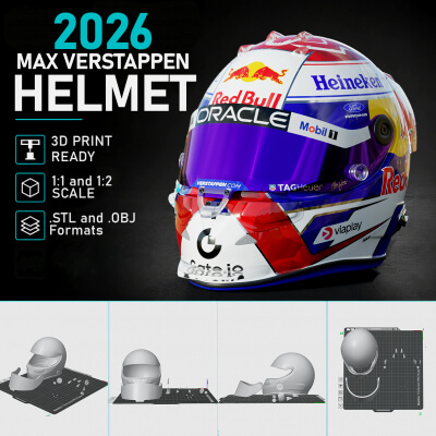 F1 Max Verstappen 2026 Helmet 3D Print 3D Model
