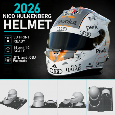 F1 Nico Hulkenberg 2026 Helmet 3D Print