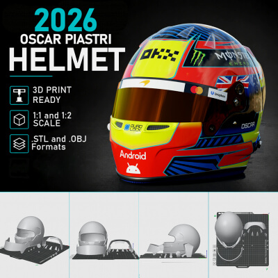 F1 Oscar Piastri 2026 Helmet 3D Print