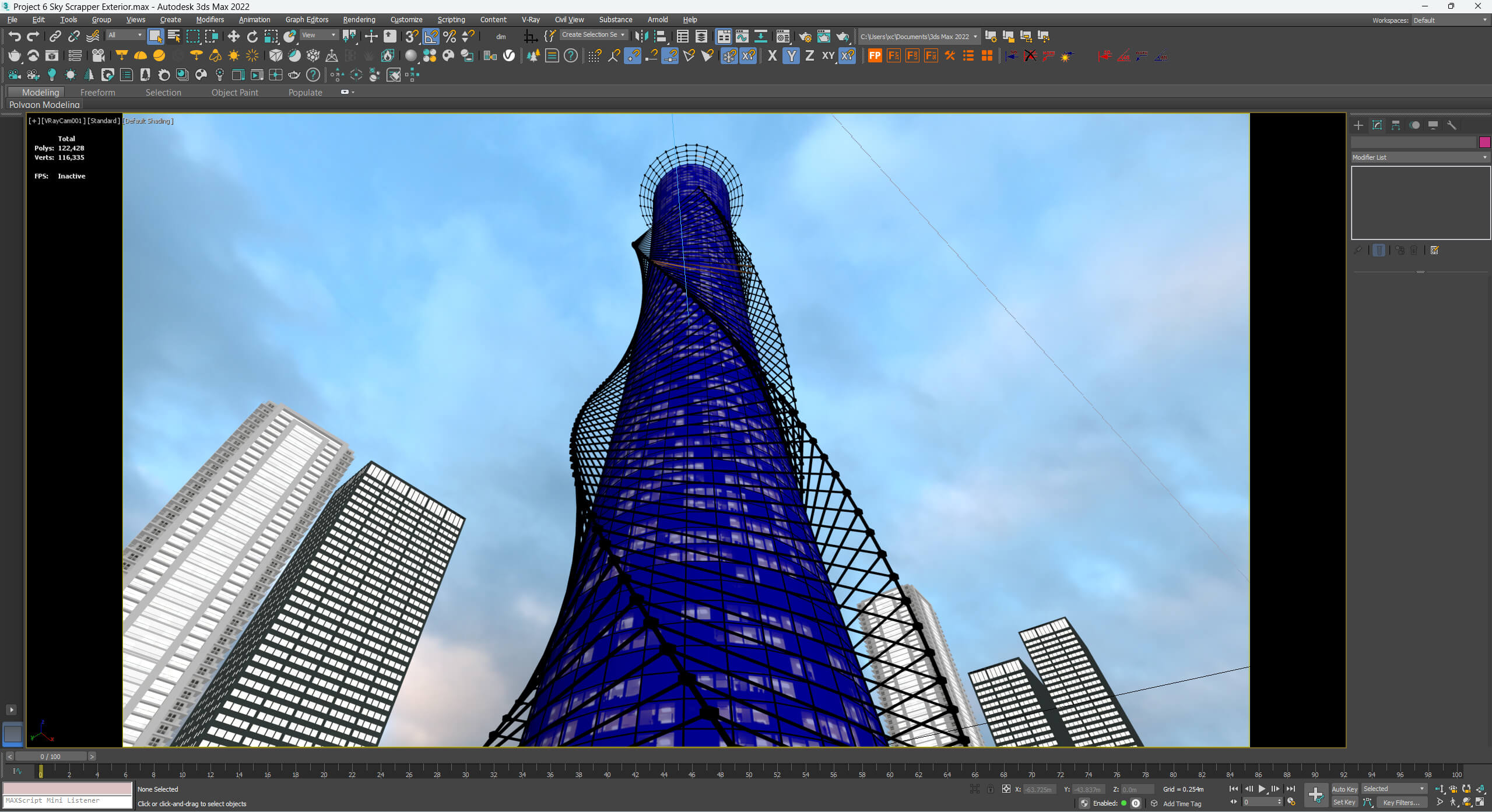 Futuristic Skyscraper and Modern High Rise Tower 3D Model 3D Model