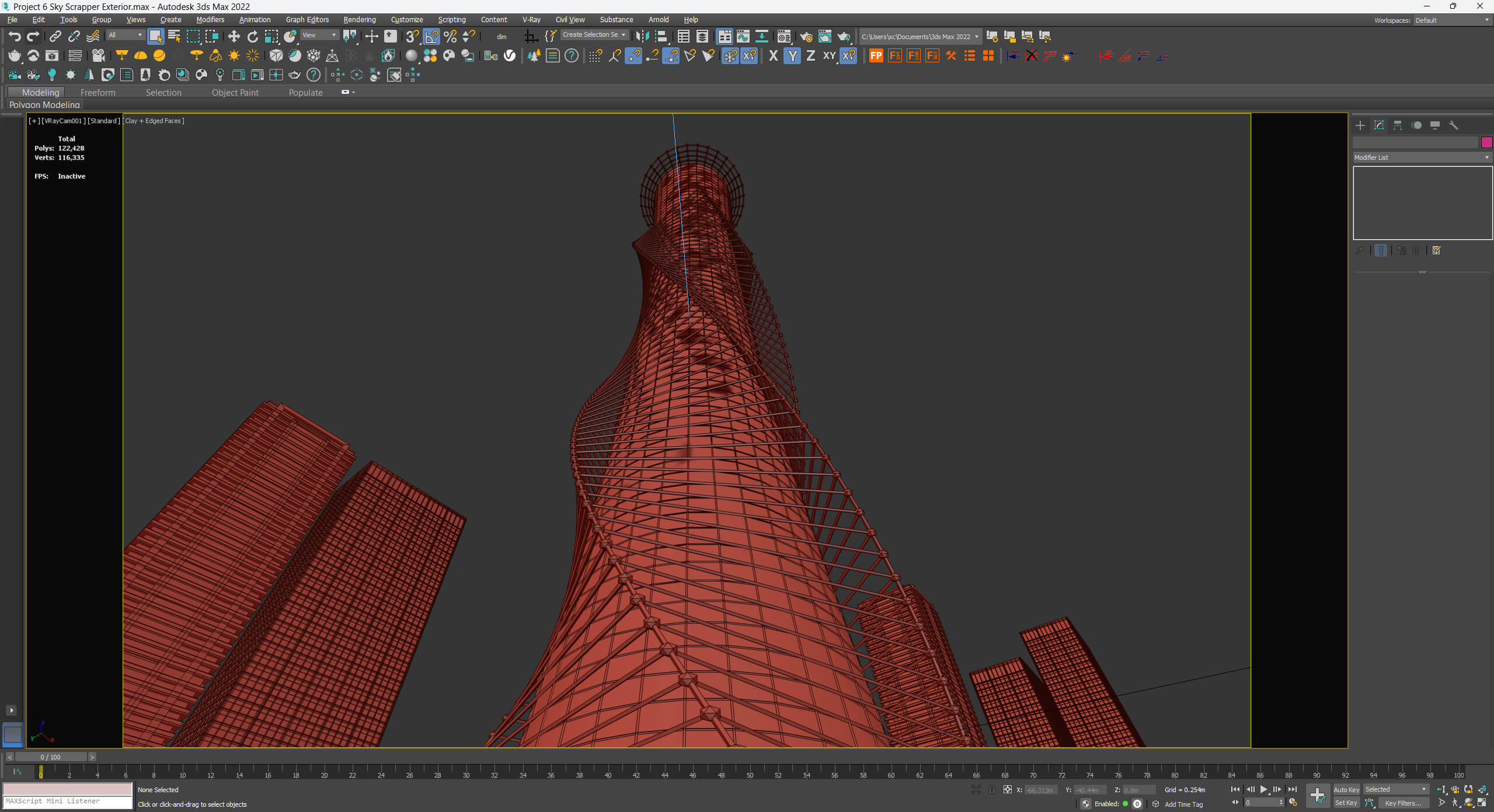 Futuristic Skyscraper and Modern High Rise Tower 3D Model 3D Model