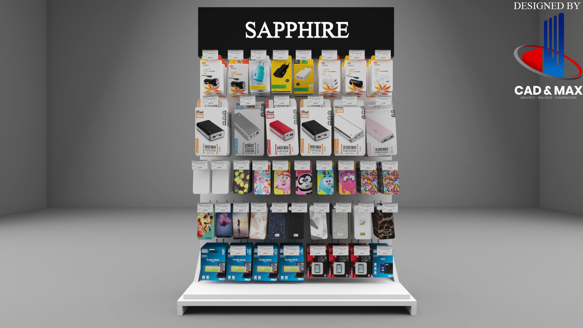 Mobile Accessories Display Rack Retail Stand 3d Model 3D Model