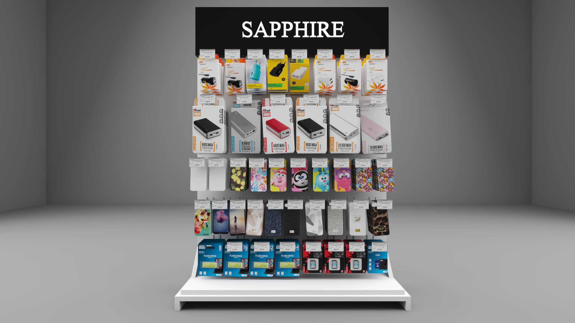 Mobile Accessories Display Rack Retail Stand 3d Model 3D Model