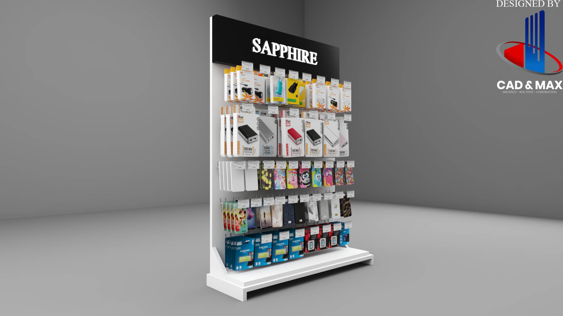 Mobile Accessories Display Rack Retail Stand 3d Model 3D Model