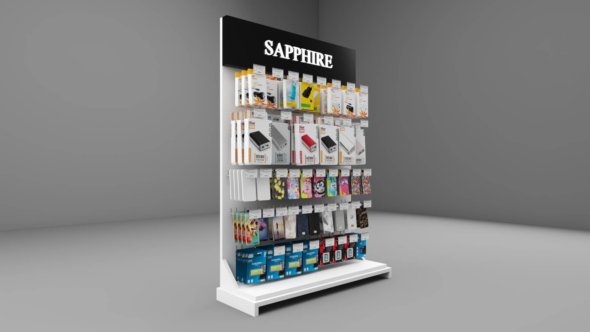 Mobile Accessories Display Rack Retail Stand 3d Model 3D Model
