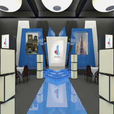 Modern Event Stage and Banquet Hall Interior 3D Model
