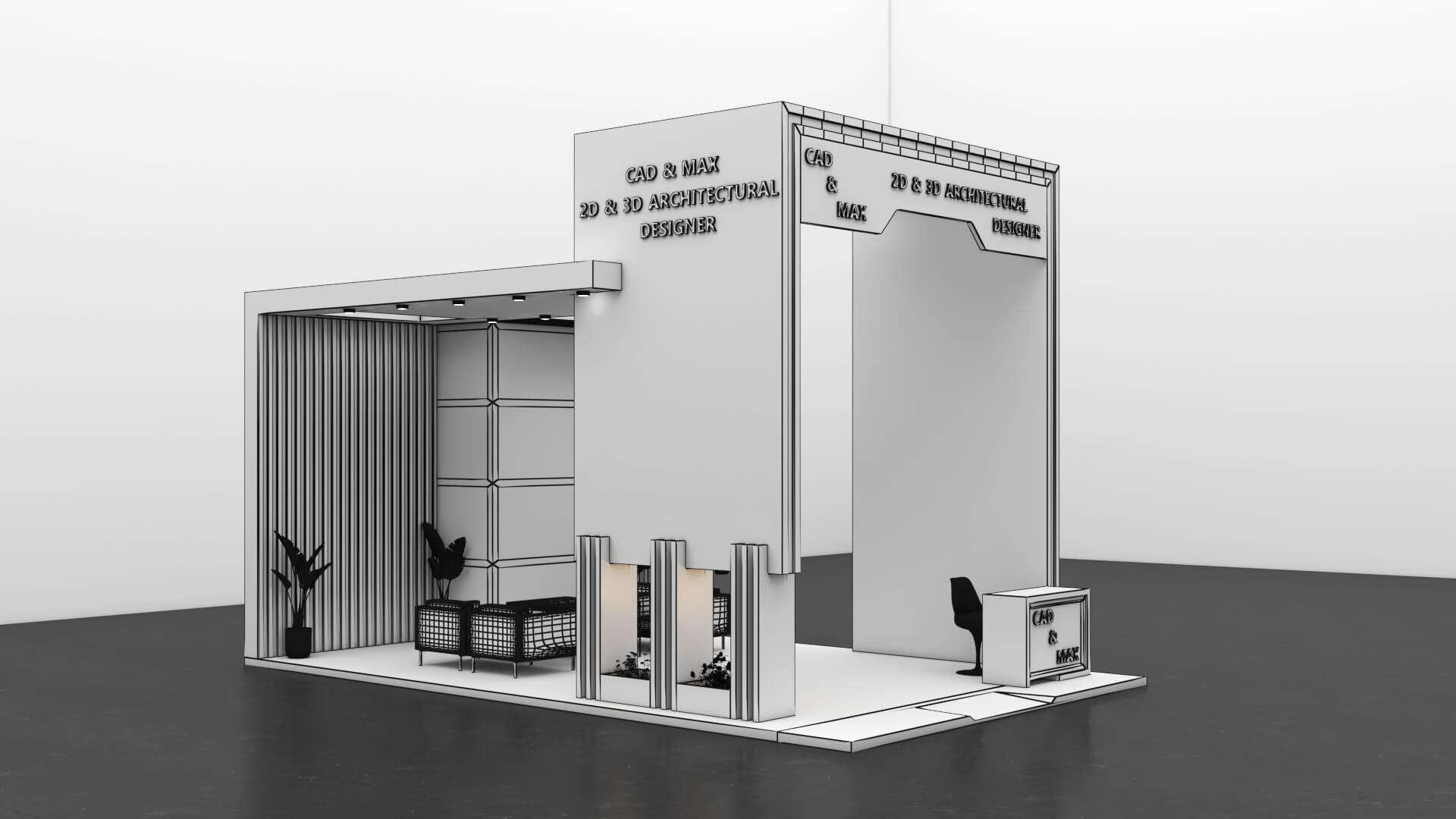 Modern Exhibition Stall and Luxury Trade Show Booth 3D Model 3D Model