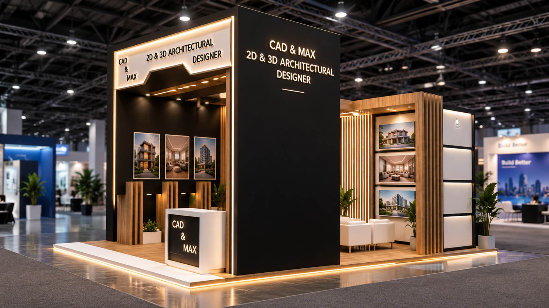 Modern Exhibition Stall and Luxury Trade Show Booth 3D Model 3D Model