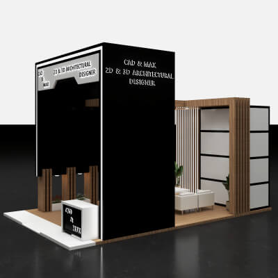 Modern Exhibition Stall and Luxury Trade Show Booth 3D Model