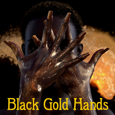 Black Gold Hands - Extravagant Body Art for Genesis Female 8