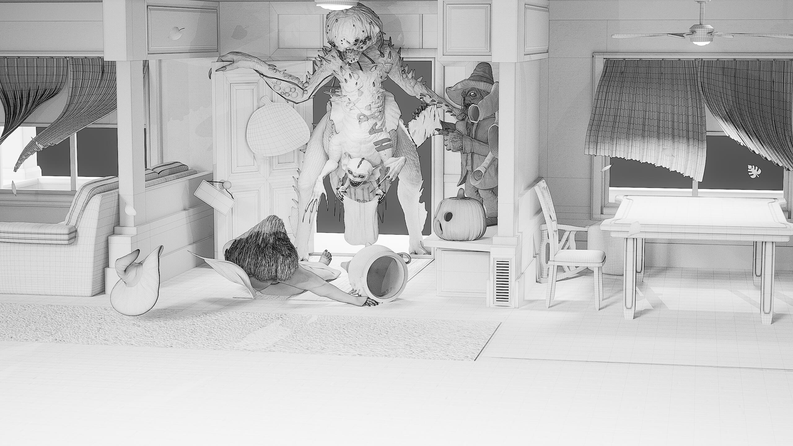 The Halloweeners 3D Render, Digital Artwork by CaseyF