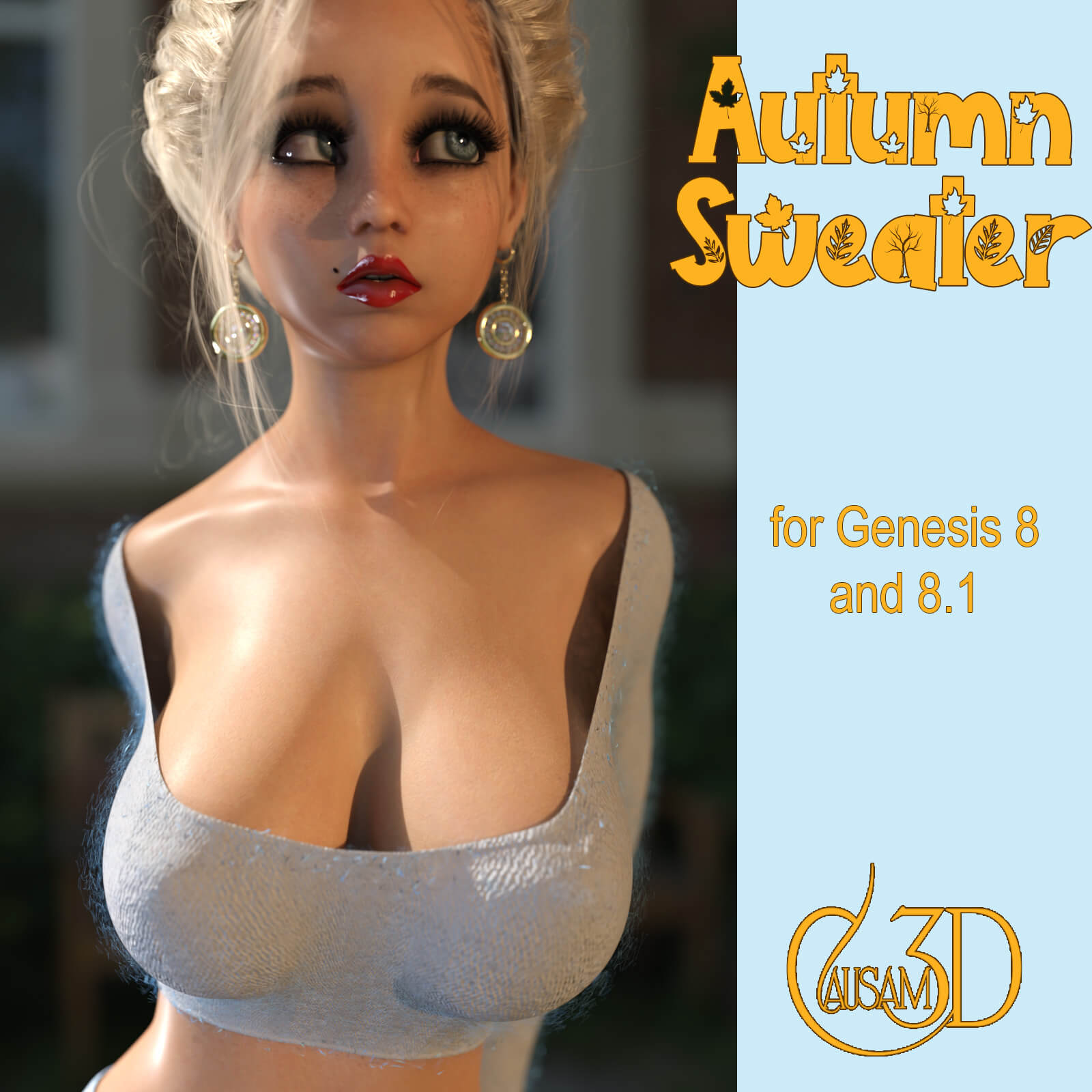 Autumn Crop Top Sweater for Genesis 8 and 8.1 Female Daz Content