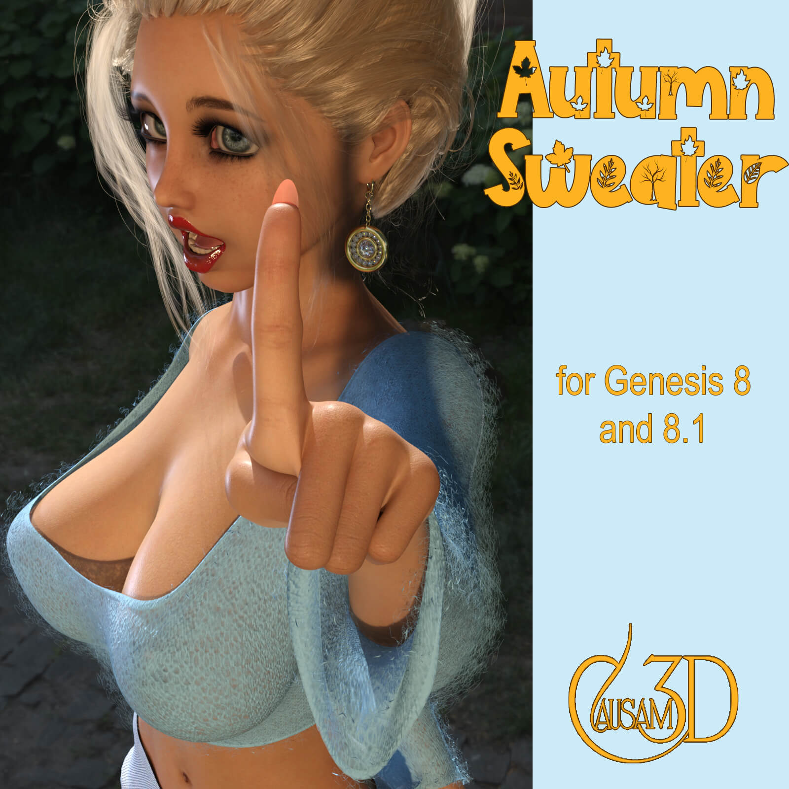 Autumn Crop Top Sweater for Genesis 8 and 8.1 Female Daz Content