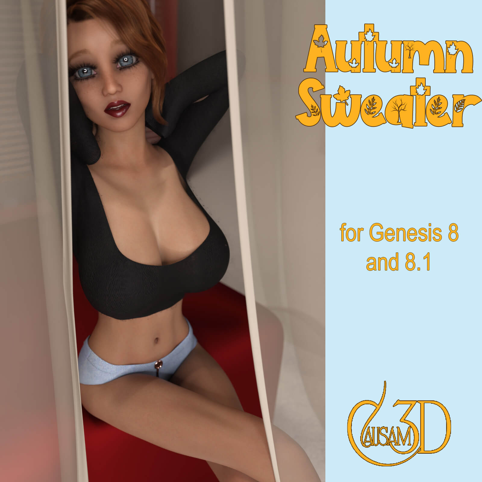 Autumn Crop Top Sweater for Genesis 8 and 8.1 Female Daz Content