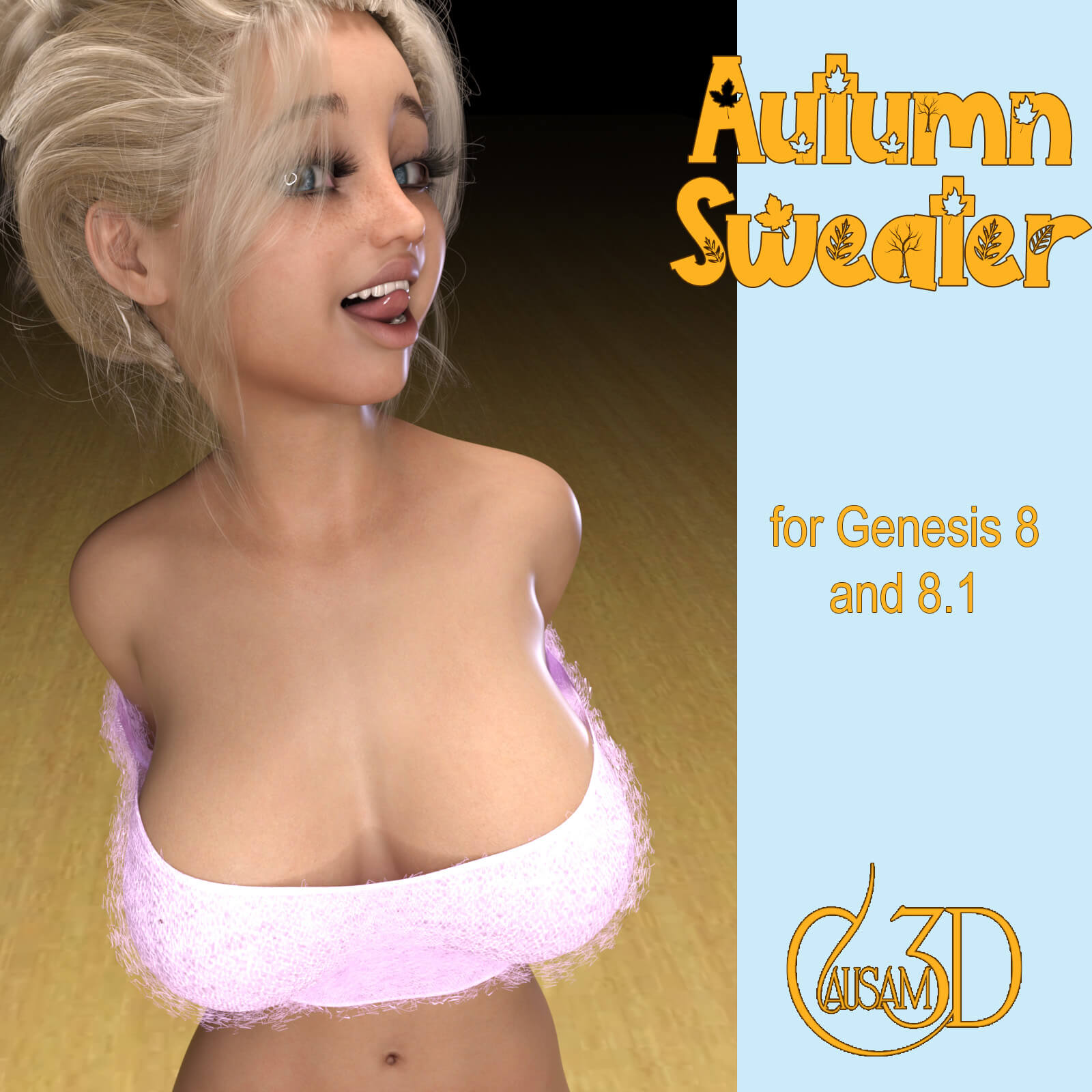 Autumn Crop Top Sweater for Genesis 8 and 8.1 Female Daz Content