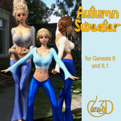 Autumn Crop Top Sweater for Genesis 8 and 8.1 Female