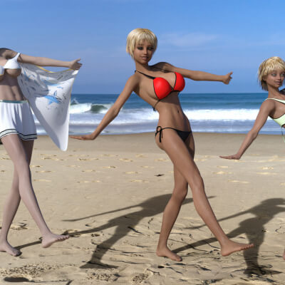 Bikinis and Swimwear 3D Wallpaper