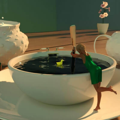 Coffee Faeries 3D Wallpaper