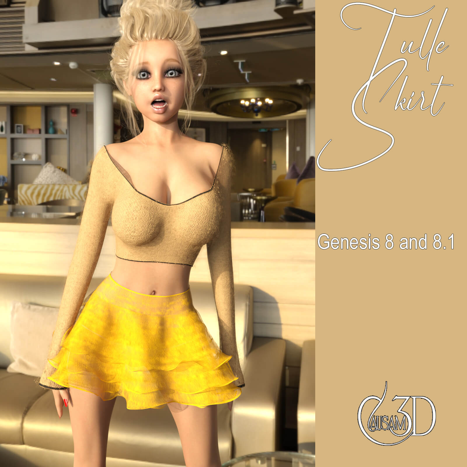 Tulle Skirt for Genesis 8 and 8.1 Female Daz Content