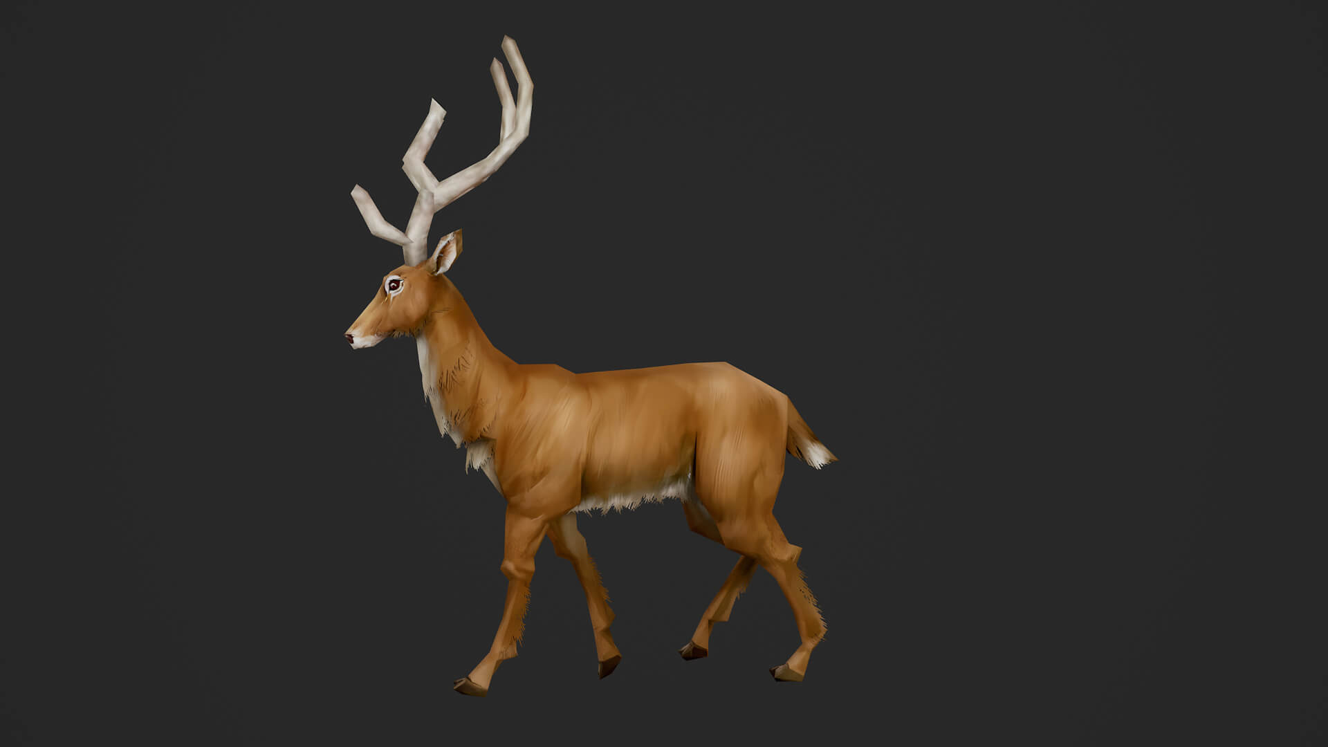 Animated Deer 3D Model