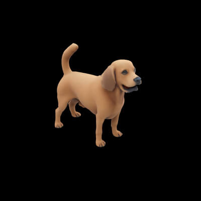 High Quality Dog 3D Model