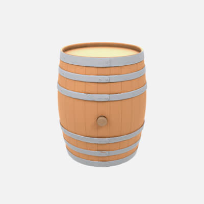 Oak Wine Barrel High-Quality 3D Model