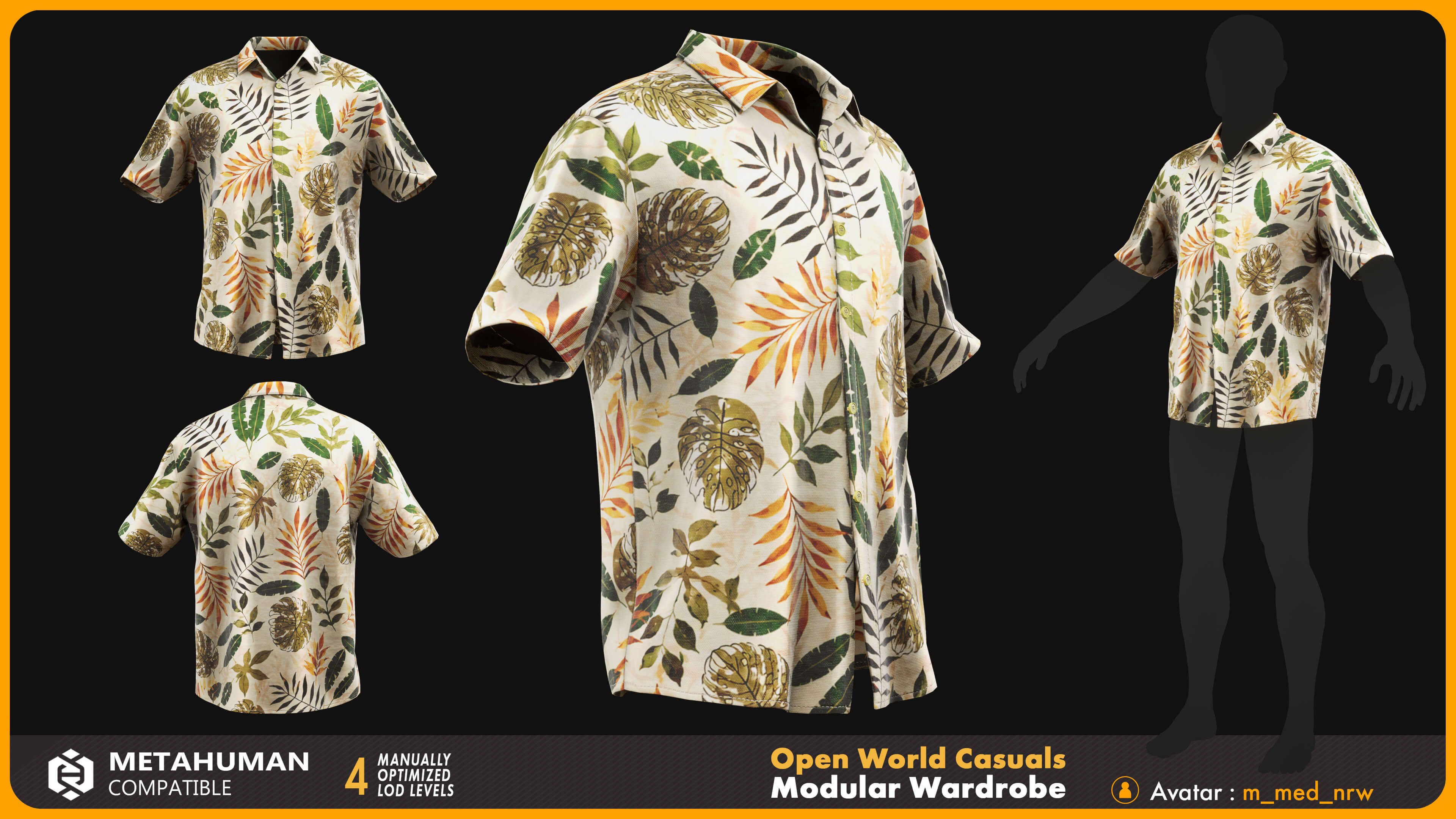 Dress Shirt 001 for MetaHuman mhpkg 3D Model