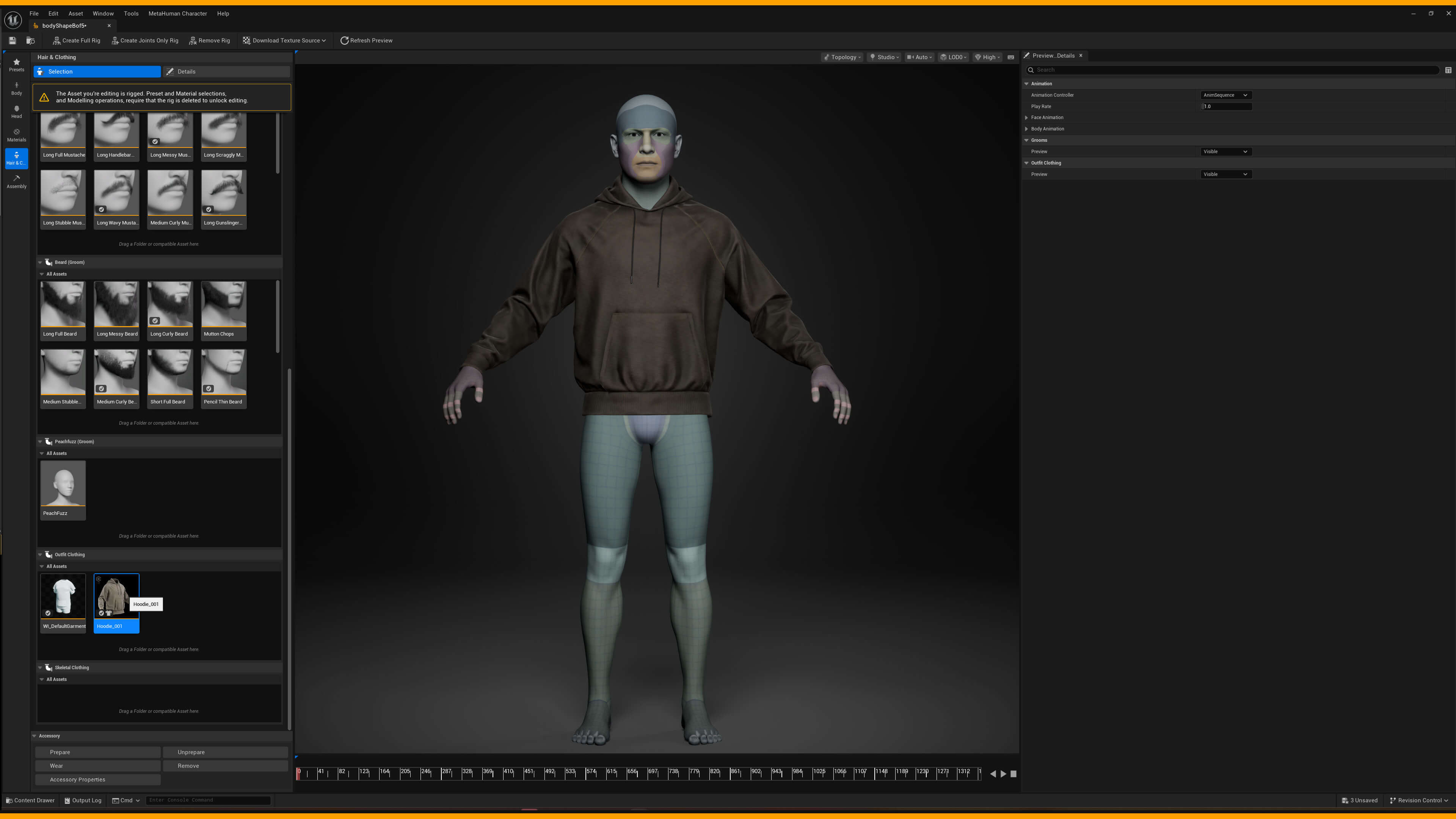 Hoodie 001 for Metahuman Low-Poly 3D Model MHPKG Source 3D Model
